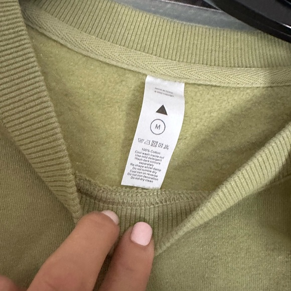 Medium Vitality cropped hoodie in sage - Picture 2 of 4